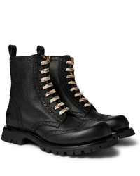 Черные кожаные ботинки броги от Gucci