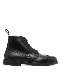 Черные кожаные ботинки броги от Henderson Baracco