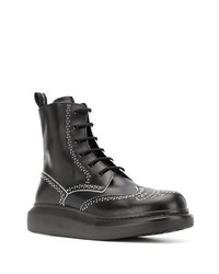 Черные кожаные ботинки броги от Alexander McQueen