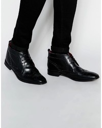Черные кожаные ботинки броги от Ikon