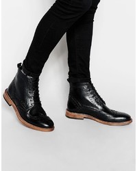 Черные кожаные ботинки броги от Kg Kurt Geiger