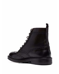 Черные кожаные ботинки броги от Corneliani