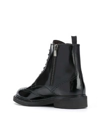 Черные кожаные ботинки броги от Fratelli Rossetti