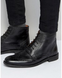 Черные кожаные ботинки броги от Lambretta