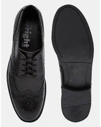 Черные кожаные ботинки броги от Frank Wright