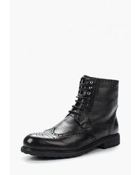 Черные кожаные ботинки броги от Marco Lippi