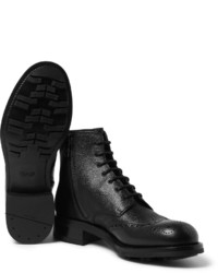 Черные кожаные ботинки броги от Prada