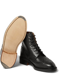 Черные кожаные ботинки броги от Thom Browne
