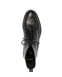 Черные кожаные ботинки броги от Tagliatore