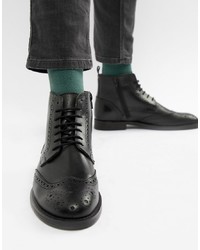 Черные кожаные ботинки броги от Pier One