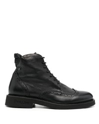 Черные кожаные ботинки броги от Pollini