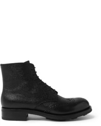 Черные кожаные ботинки броги от Prada