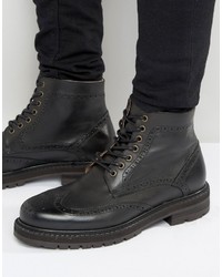 Черные кожаные ботинки броги от Selected