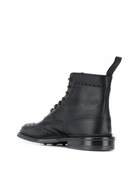 Черные кожаные ботинки броги от Tricker's