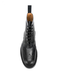 Черные кожаные ботинки броги от Trickers