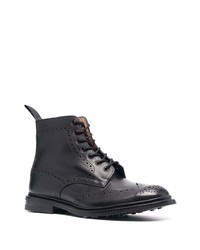Черные кожаные ботинки броги от Tricker's