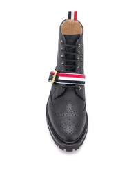 Черные кожаные ботинки броги от Thom Browne