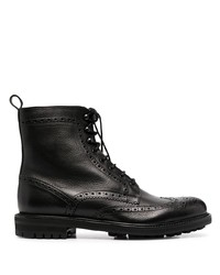Черные кожаные ботинки броги от Tagliatore