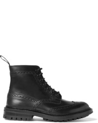 Черные кожаные ботинки броги от Tricker's