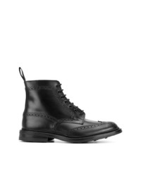 Черные кожаные ботинки броги от Trickers