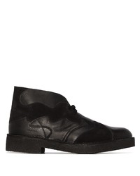 Черные кожаные ботинки дезерты с камуфляжным принтом