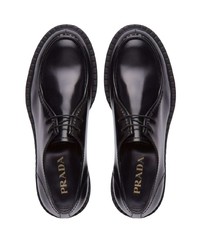Черные кожаные ботинки дезерты от Prada