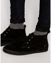 Черные кожаные ботинки дезерты от Farah