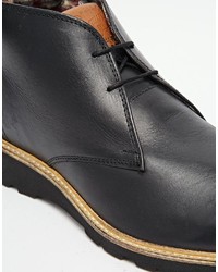 Черные кожаные ботинки дезерты от Original Penguin