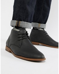 Черные кожаные ботинки дезерты от New Look