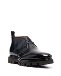 Черные кожаные ботинки дезерты от Santoni