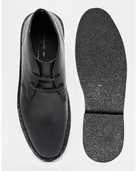 Черные кожаные ботинки дезерты
