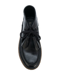 Черные кожаные ботинки дезерты от Prada