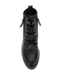 Женские черные кожаные ботинки на шнуровке с украшением от Kennel + Schmenger