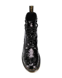 Женские черные кожаные ботинки на шнуровке с украшением от Dr. Martens