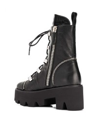 Женские черные кожаные ботинки на шнуровке с шипами от Giuseppe Zanotti Design