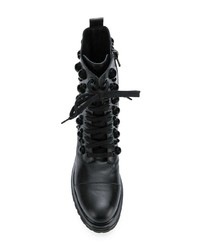 Женские черные кожаные ботинки на шнуровке с шипами от Albano