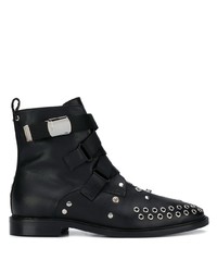 Женские черные кожаные ботинки на шнуровке с шипами от McQ Alexander McQueen