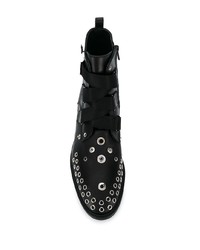 Женские черные кожаные ботинки на шнуровке с шипами от McQ Alexander McQueen
