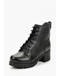 Женские черные кожаные ботинки на шнуровке от Airbox