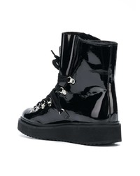 Женские черные кожаные ботинки на шнуровке от Kenzo