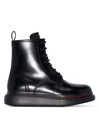 Женские черные кожаные ботинки на шнуровке от Alexander McQueen