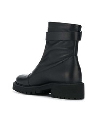 Женские черные кожаные ботинки на шнуровке от Giuseppe Zanotti Design