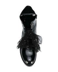 Женские черные кожаные ботинки на шнуровке от Tosca Blu
