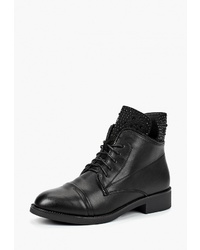 Женские черные кожаные ботинки на шнуровке от Avenir