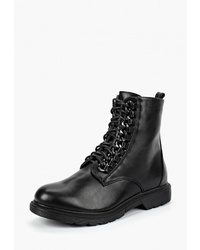 Женские черные кожаные ботинки на шнуровке от Bellamica