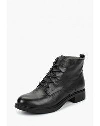 Женские черные кожаные ботинки на шнуровке от Berkonty