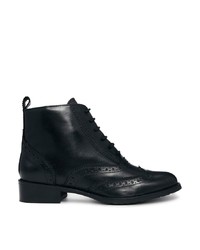 Женские черные кожаные ботинки на шнуровке от Bertie