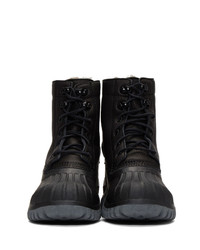 Женские черные кожаные ботинки на шнуровке от Diemme