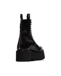 Женские черные кожаные ботинки на шнуровке от R13