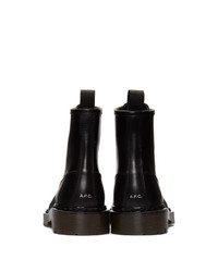 Женские черные кожаные ботинки на шнуровке от A.P.C.